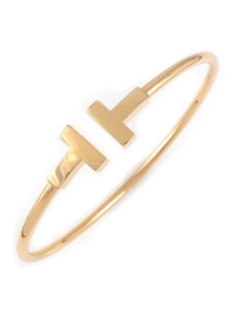 Tiffany & Co Bangle T Wire 18k Pink Gold Bracelet